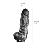 515 line - Dildo 29.5 x 8.1 cm - Met Zuignap - Zwart-Erotiekvoordeel.nl