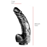 515 line - Dildo - 34.5 x 7 cm - Met Zuignap - Zwart-Erotiekvoordeel.nl