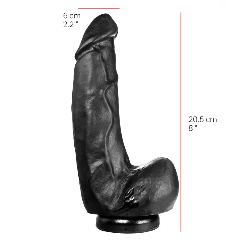 515 line - Dildo - Met Zuignap - 26,5 x 6 cm - Zwart-Erotiekvoordeel.nl