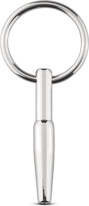 Sinner Holle Metalen Penisplug van Edelstaal met Ring-Erotiekvoordeel.nl