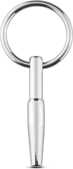 Sinner Holle Metalen Penisplug van Edelstaal met Ring-Erotiekvoordeel.nl