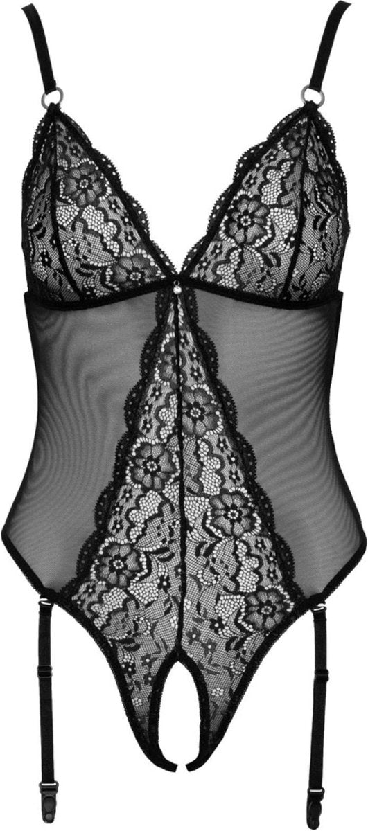 Cottelli Collection – Kruisloze Body – Zwart – L-Erotiekvoordeel.nl