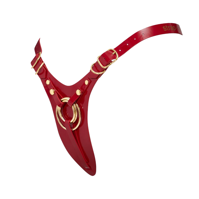 Strap-On-Me - Kunstleren Strapon Harnas Fabulous - Passend van XS t/m XXL - Rood Lak-Erotiekvoordeel.nl