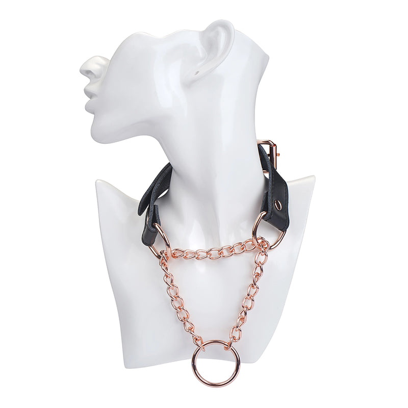 Liebe Seele - Martingale-Halsband - Schwarz/Roségold - Erotiekvoordeel.nl