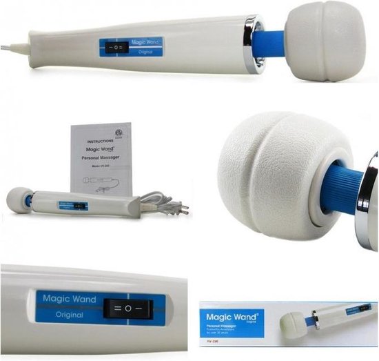 Magic Wand Original - Wand Massager - Blauw/Wit-Erotiekvoordeel.nl