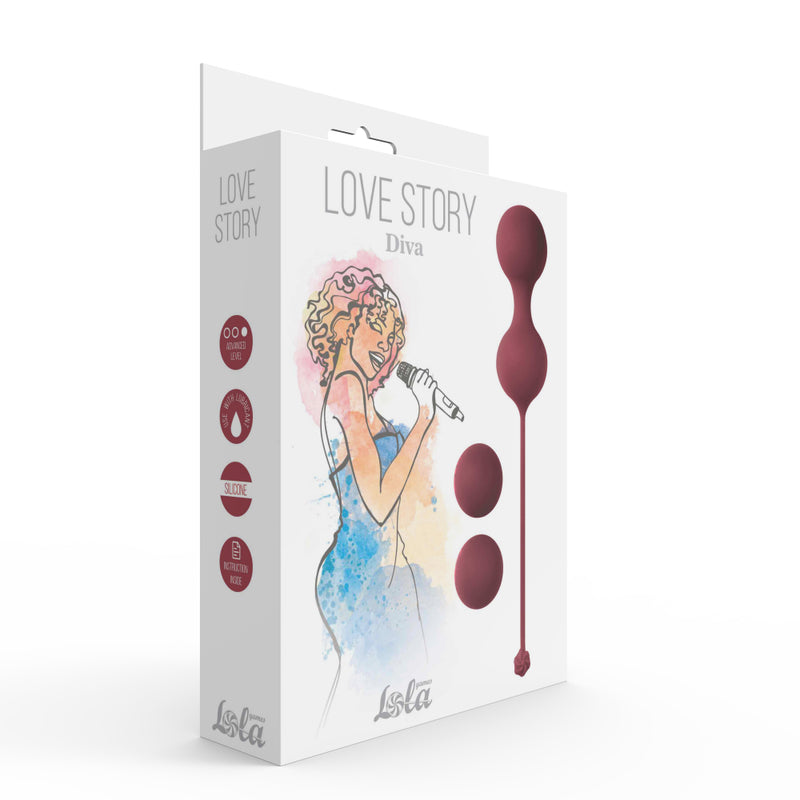 Lola Games - Love Story Diva - Vaginale Balletjes - Wine Red-Erotiekvoordeel.nl