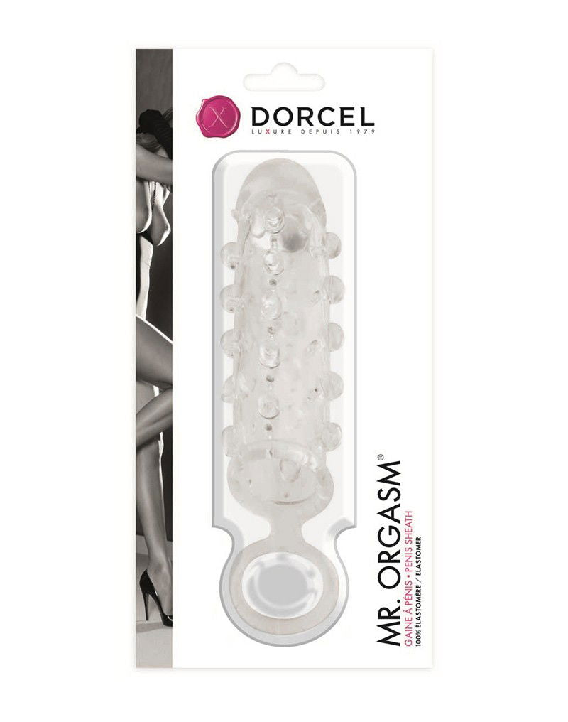 Dorcel - Mr. Orgasm Elastische Penis Sleeve Met Noppen - Transparant-Erotiekvoordeel.nl