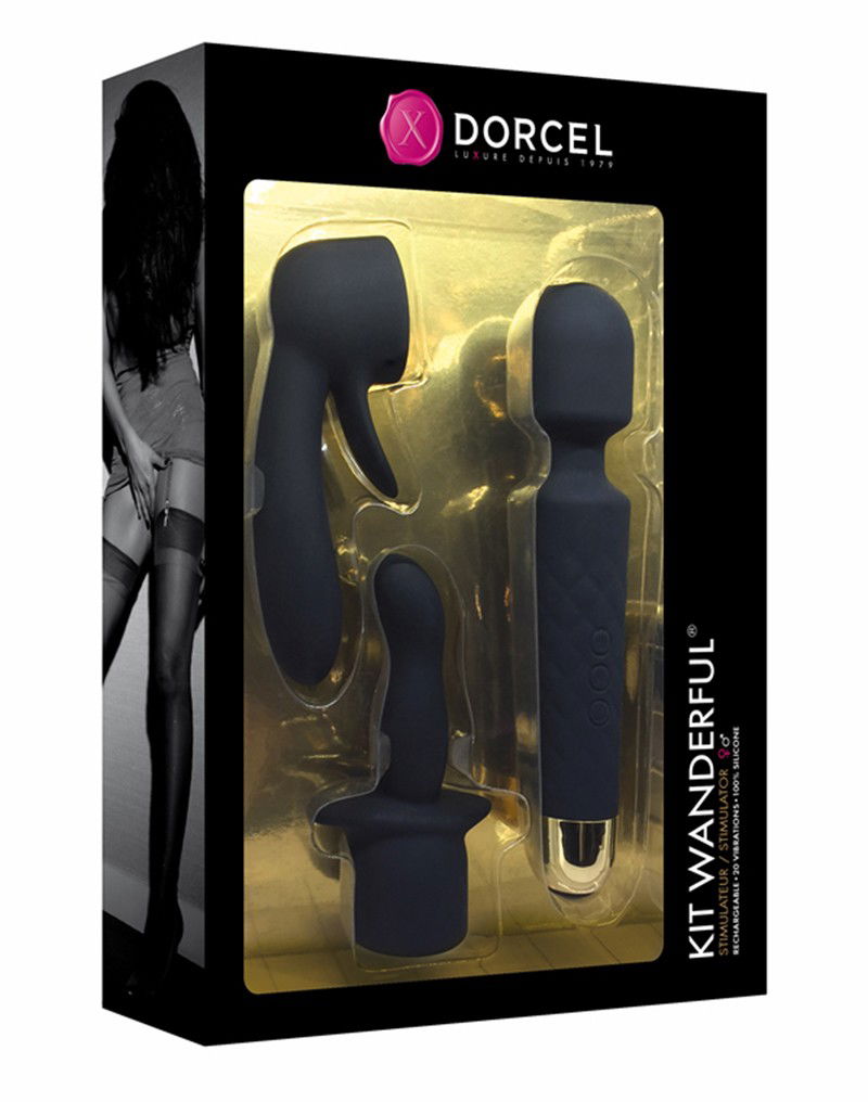 Dorcel - Kit Wanderful - Massager Met Twee Extra Opzetstukken-Erotiekvoordeel.nl