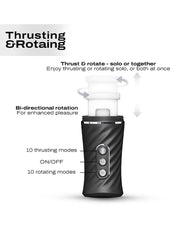 Dorcel - Thrust Blow Pro - Automatische Stotende Masturbator - Zwart-Erotiekvoordeel.nl