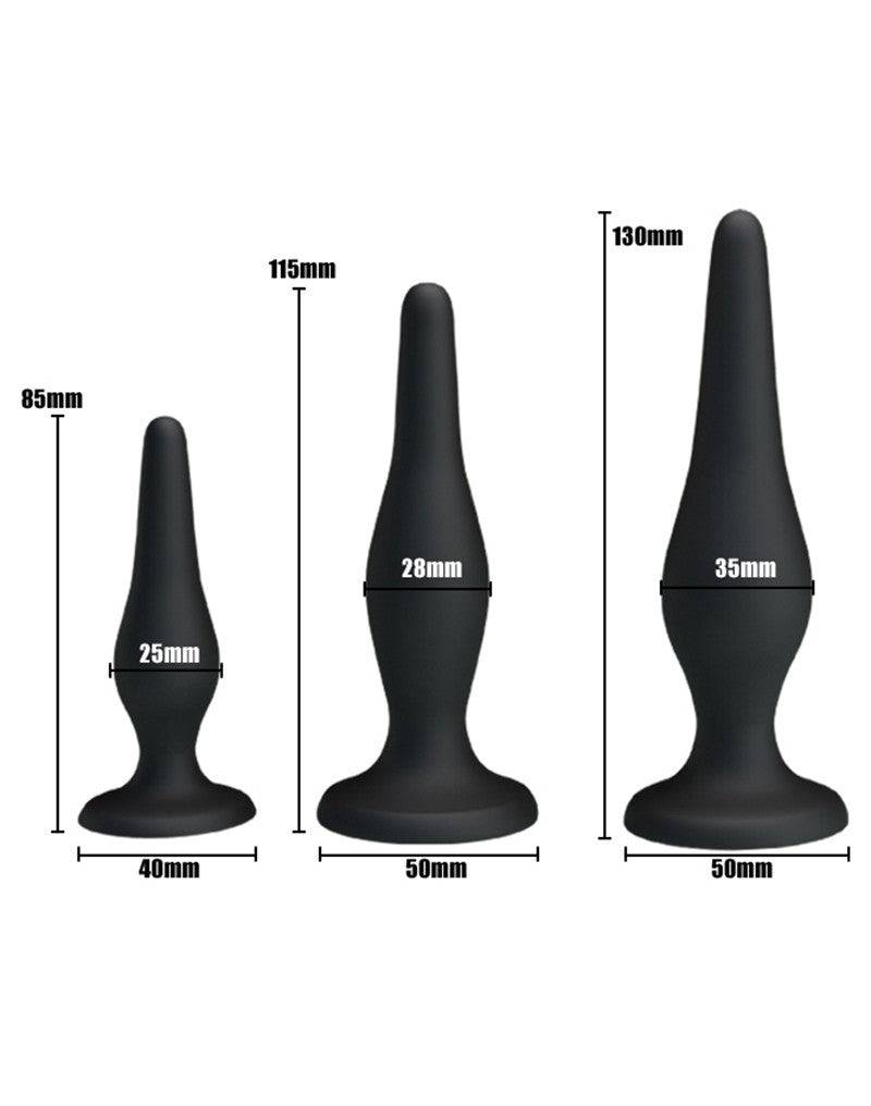 Crazy Bull - Buttplug Anale Training Set - Star Brothers - Zwart-Erotiekvoordeel.nl