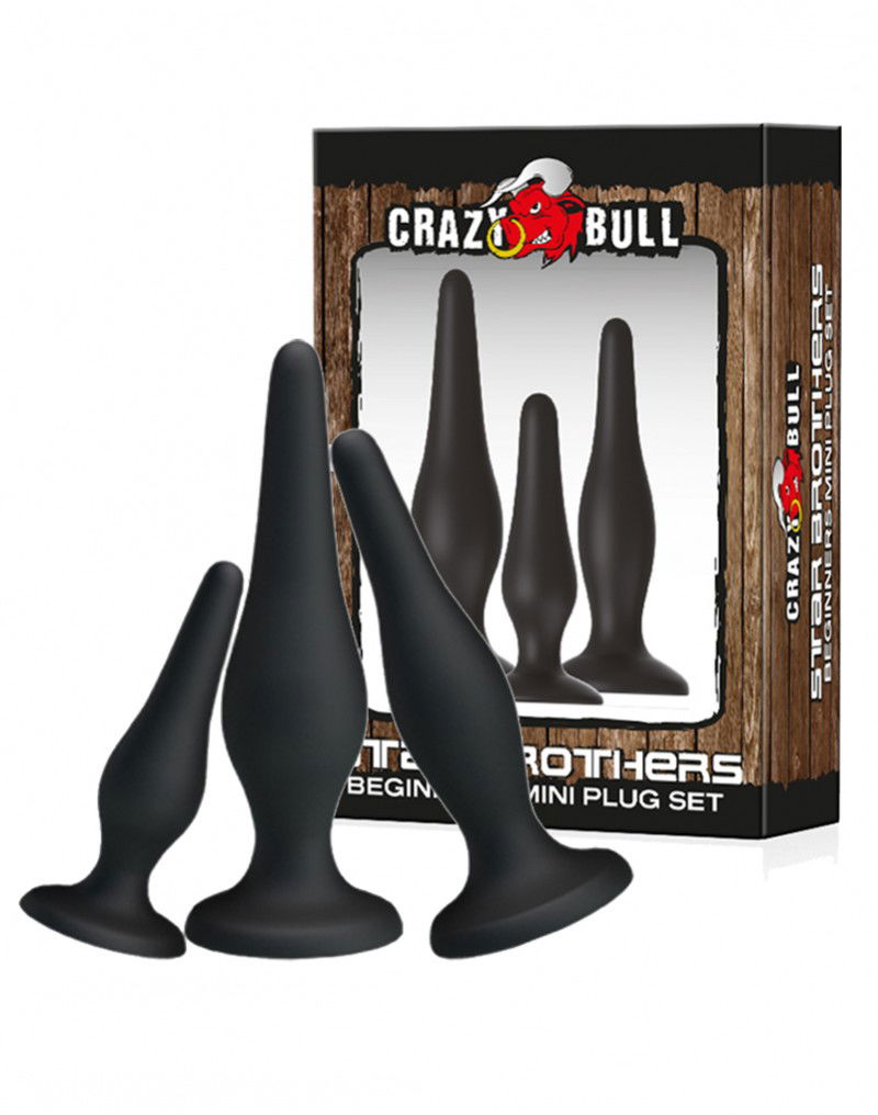 Crazy Bull - Buttplug Anale Training Set - Star Brothers - Zwart-Erotiekvoordeel.nl