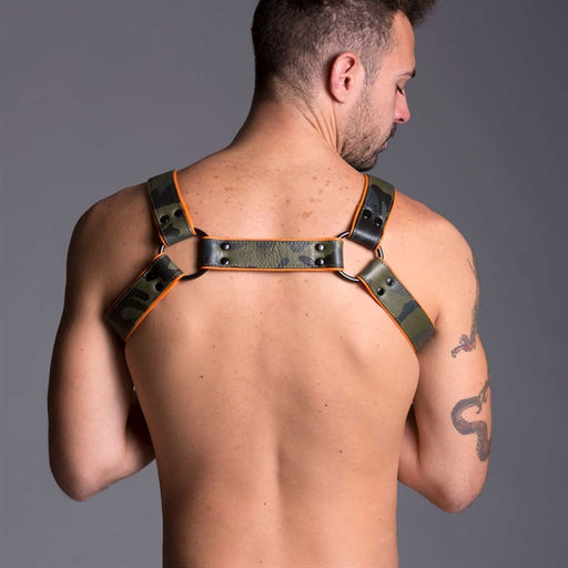 665 - Bulldog-Harness - Leder - Camouflage - Limited Edition - Erotiekvoordeel.nl