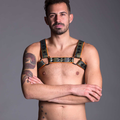 665 - Bulldog-Harness - Leder - Camouflage - Limited Edition - Erotiekvoordeel.nl