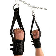 665 - DeLuxe Suspension Handboeien - Leder - Zwart-Erotiekvoordeel.nl