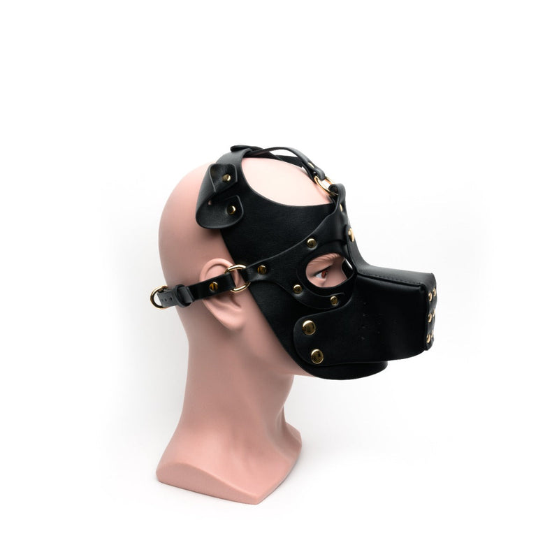 665 - Bondage Puppy Play Hood - PU Leer - One Size - Zwart-Erotiekvoordeel.nl