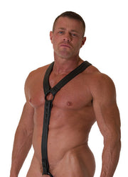 665 - Body Harnas - Neopreen - Zwart - Y Harnas - L/XL-Erotiekvoordeel.nl