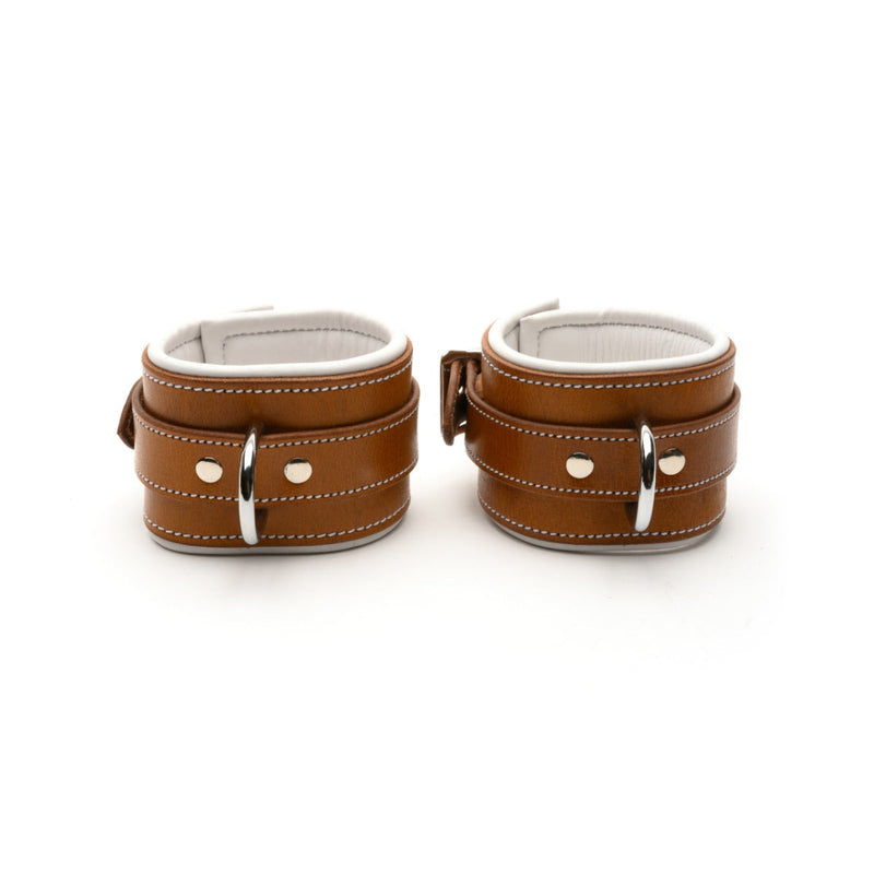 665 Leather - Manette per caviglie - Serie Asylum - Pelle da finimenti - Chiudibili - Erotiekvoordeel.nl