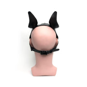 665 Leather - Masker - Playful Pup Hood - Zwart/Geel - One Size-Erotiekvoordeel.nl
