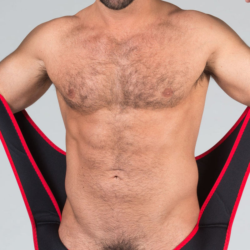 665 Leather - Neoprene Sling Band - Rood/Zwart-Erotiekvoordeel.nl