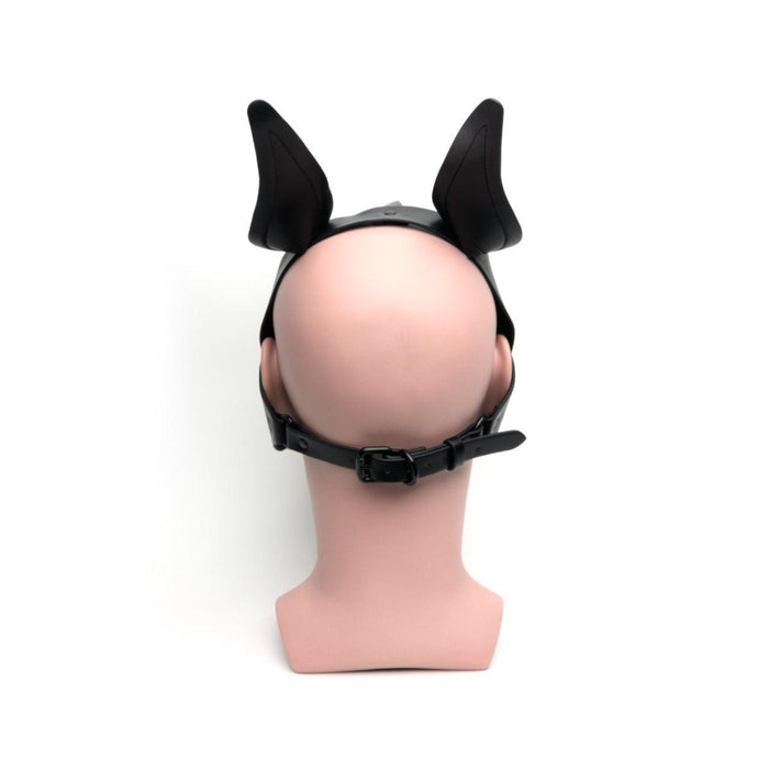 665 Leather - Puppy Hood van PU Leer - Masker - Playful Pup Hood - Zwart Geel - One Size-Erotiekvoordeel.nl