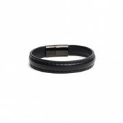 665 - Lederen Armband en Cockring - 2 in 1 - Zwarte Magnetische Sluiting-Erotiekvoordeel.nl