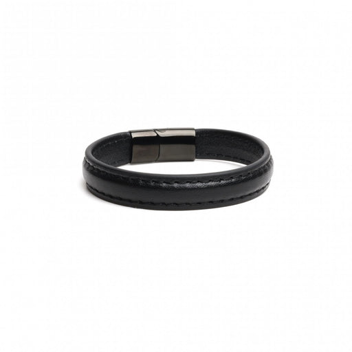 665 - Lederen Armband en Cockring - 2 in 1 - Zwarte Magnetische Sluiting-Erotiekvoordeel.nl