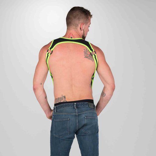 665 Neoprene - Strap Body - Suspenders - Black/Green - Available in 2 sizes - Heckler Harness Black / Green-Erotiekvoordeel.nl