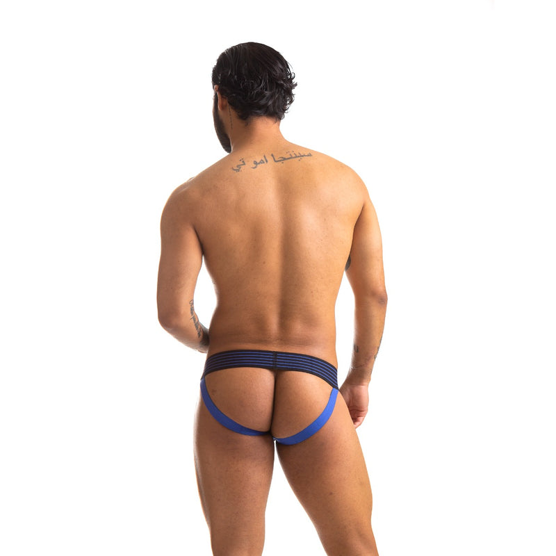 665 - Rally Jockstrap - Black/Blue-Erotiekvoordeel.nl