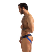 665 - Rally Jockstrap - Black/Blue-Erotiekvoordeel.nl