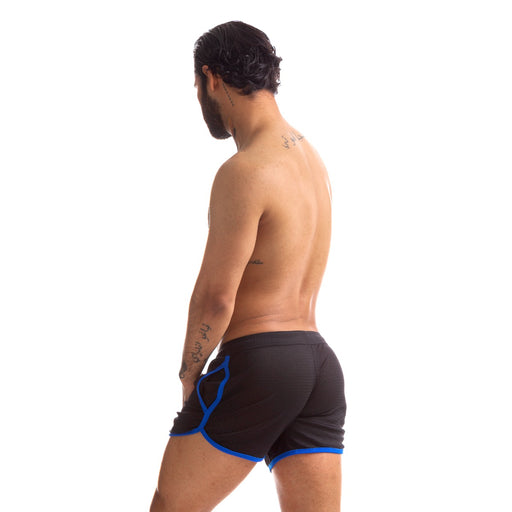 665 - Rally-Shorts - Erhältlich in 5 Größen - Schwarz/Blau - Erotiekvoordeel.nl