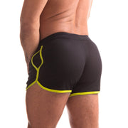 665 - Pantaloncini Rally - Disponibili in 5 taglie - Nero/Giallo-Erotiekvoordeel.nl