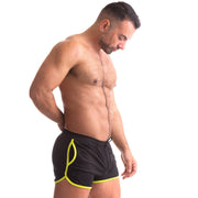 665 - Pantaloncini Rally - Disponibili in 5 taglie - Nero/Giallo-Erotiekvoordeel.nl