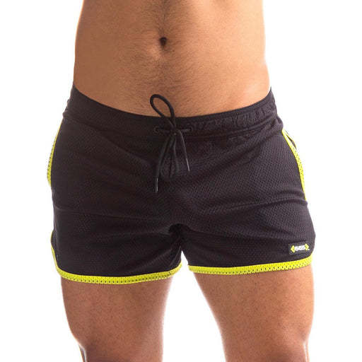 665 - Rally-Shorts - Erhältlich in 5 Größen - Schwarz/Gelb - Erotiekvoordeel.nl