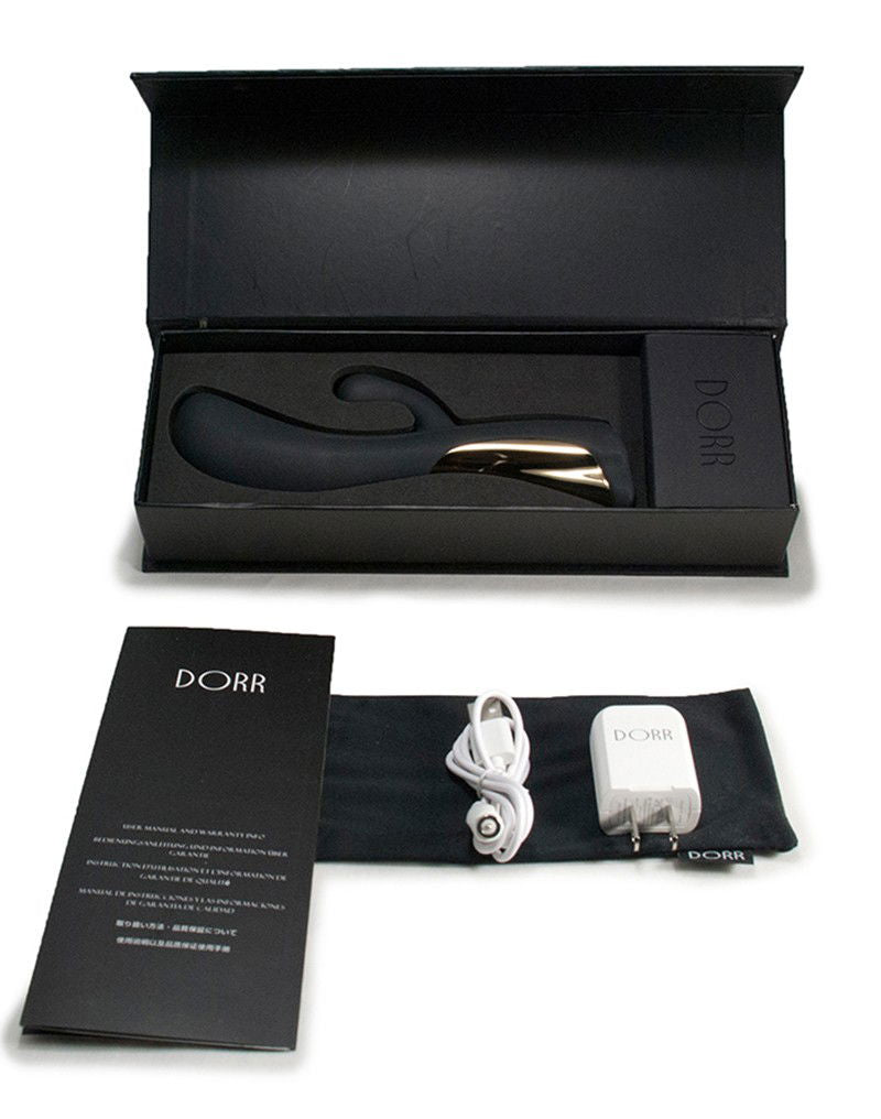 Dorr - Iora - Dual Action Rabbit Vibrator - Zwart-Erotiekvoordeel.nl