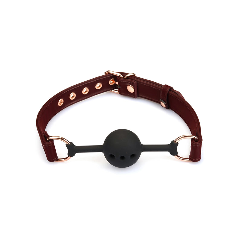 Liebe Seele - Metallic Shade Red - Vegan PU Lederen Gag - Rood/Rosé Goud