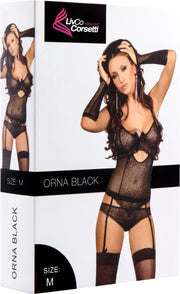 LivCo Corsetti Orna - Jarretelsetje - Zwart - Maat XL-Erotiekvoordeel.nl