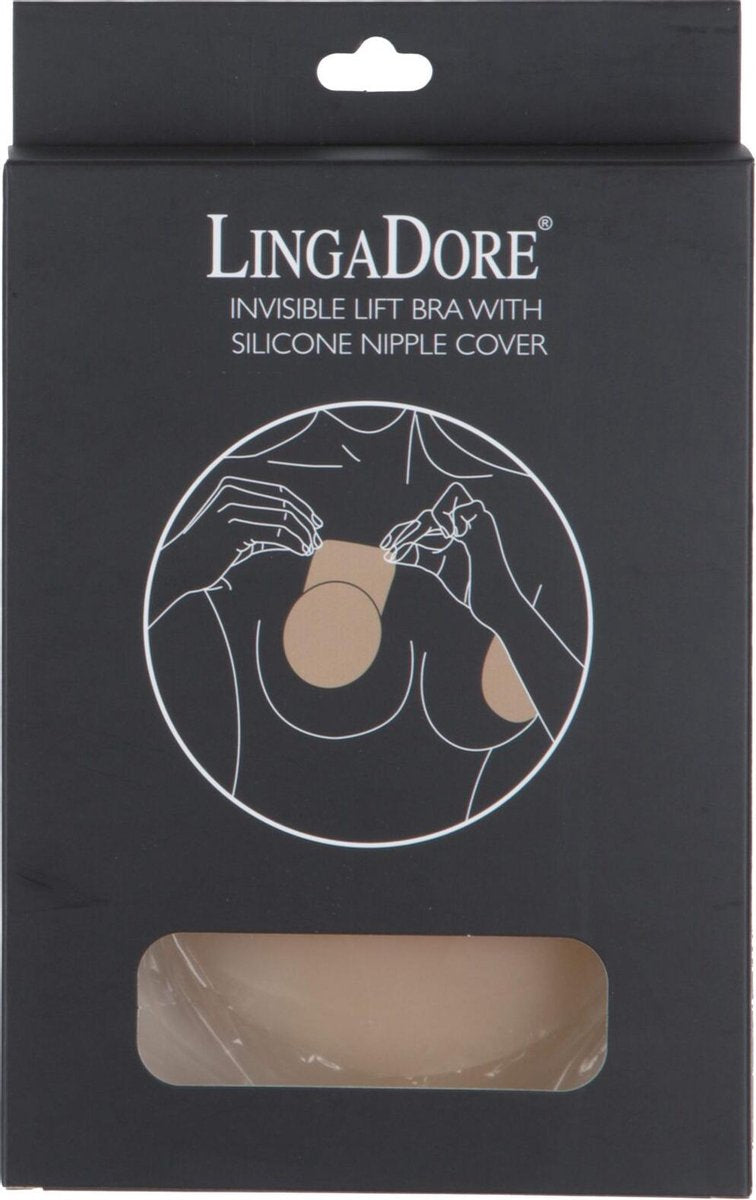 LingaDore Invisible Lift Bra met Tepelbeschermer – maat S/M – Blush-Erotiekvoordeel.nl