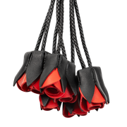 Rimba - BDSM Flogger met Rozen - Zwart/Rood-Erotiekvoordeel.nl