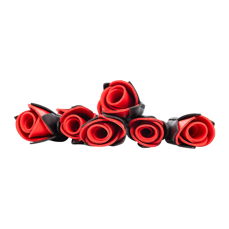 Rimba - BDSM Flogger met Rozen - Zwart/Rood-Erotiekvoordeel.nl