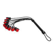 Rimba - BDSM Flogger met Rozen - Zwart/Rood-Erotiekvoordeel.nl