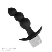 Rimba Electro Play - E-Stim Geribbelde Buttplug - Bi-Polair - Zwart-Erotiekvoordeel.nl