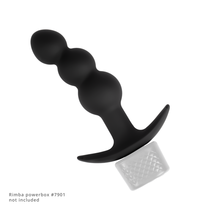 Rimba Electro Play - E-Stim Geribbelde Buttplug - Bi-Polair - Zwart-Erotiekvoordeel.nl