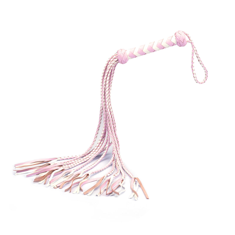 Liebe Seele - Fairy - Luxe Gevlochten Flogger - Cat-o-Nine Tails - Roze/Wit