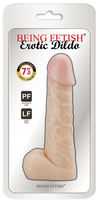 Being Fetish - PVC Dildo 17,5 cm – Lichte Huidskleur-Erotiekvoordeel.nl