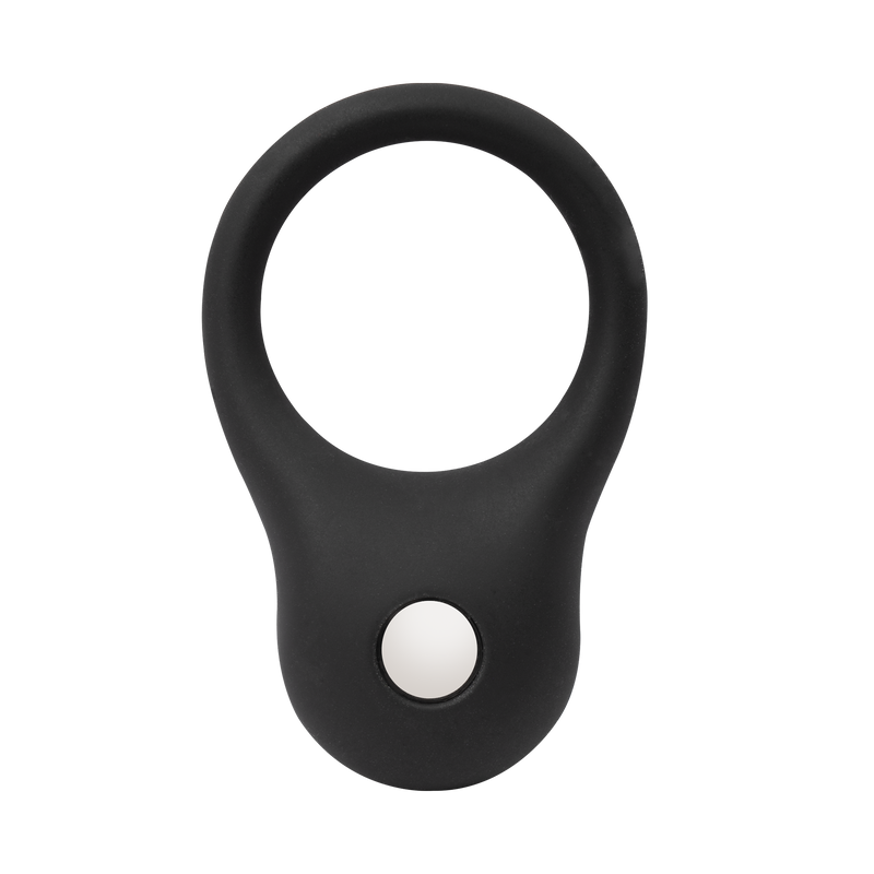 Rimba - Siliconen Ball Stretcher met Metalen Kogeltje - 35 gram - Zwart-Erotiekvoordeel.nl