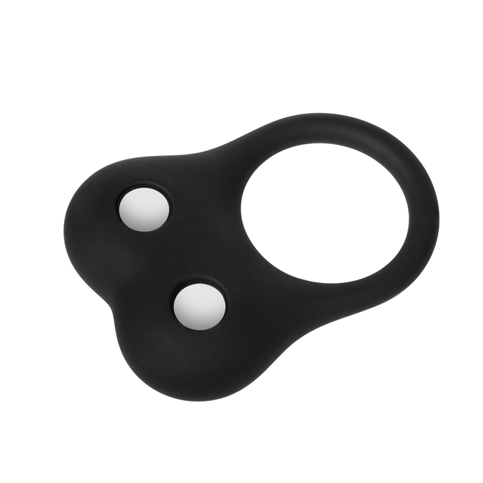 Rimba - Siliconen Ball Stretcher met Twee Metalen Kogeltjes - 70 gram - Zwart-Erotiekvoordeel.nl