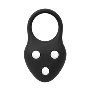 Rimba – Siliconen Ball Stretcher met Drie Metalen Kogeltjes - 110 gr - Zwart-Erotiekvoordeel.nl