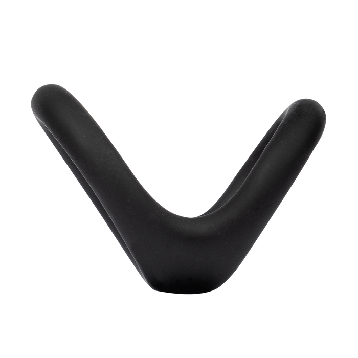 Rimba - Rekbare Siliconen Dubbele Cockring - Zwart-Erotiekvoordeel.nl