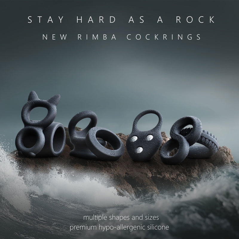 Rimba - Siliconen 3-Ring - Zwart-Erotiekvoordeel.nl