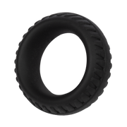 Rimba – Siliconen Cockring met Bandenmotief - Zwart-Erotiekvoordeel.nl